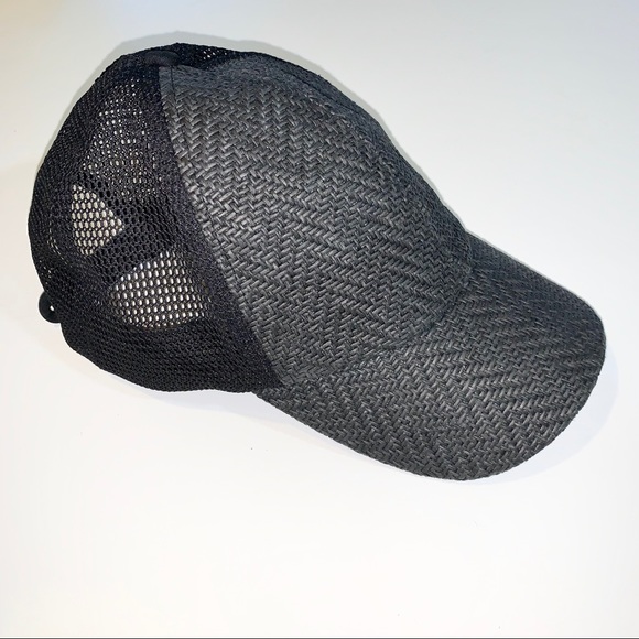 Accessories - Black Straw and Mesh Baseball Cap